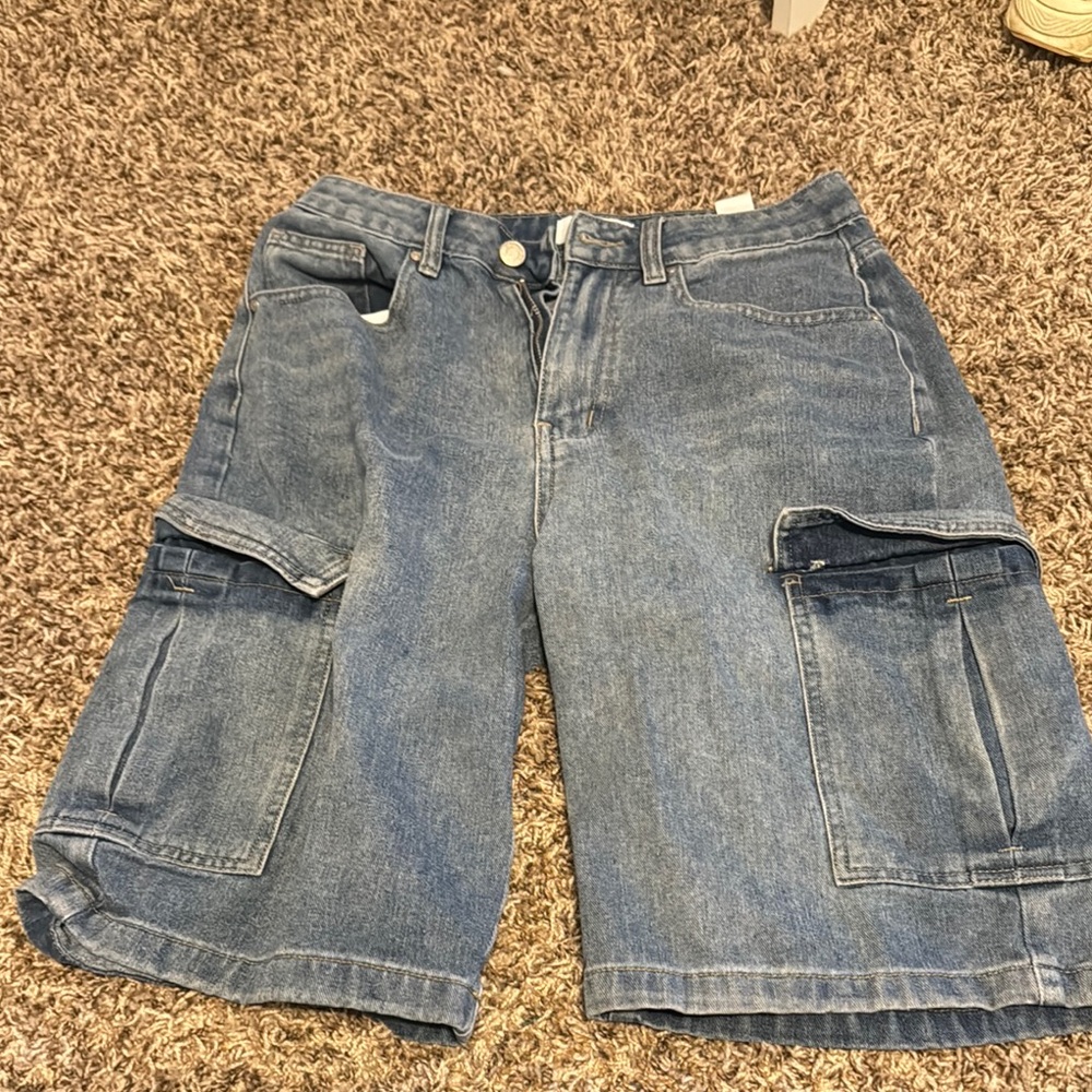 Women's Blue Cargo Shorts